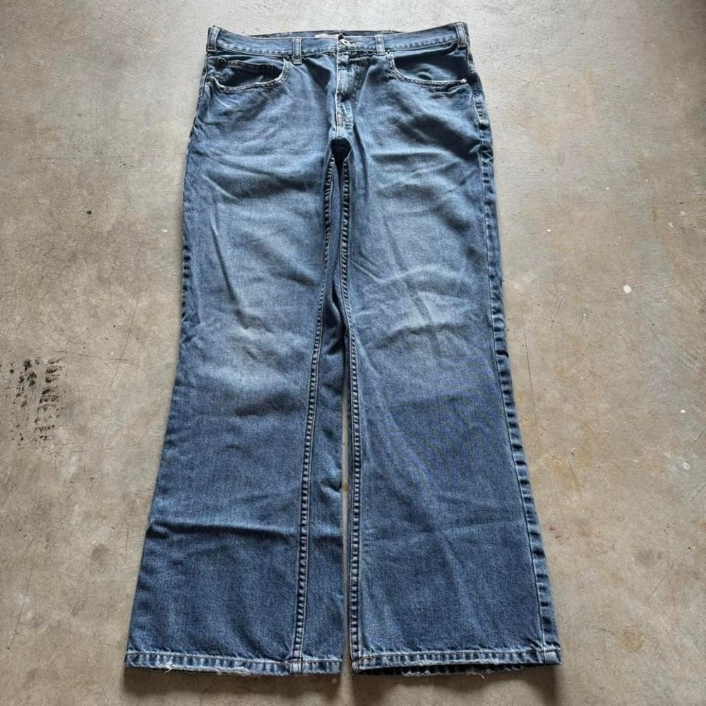 Baggy Mossimo Bootcut Denim Jeans Surf Summer Vintage Y2K 90s 36x32 - Picture 4 of 6
